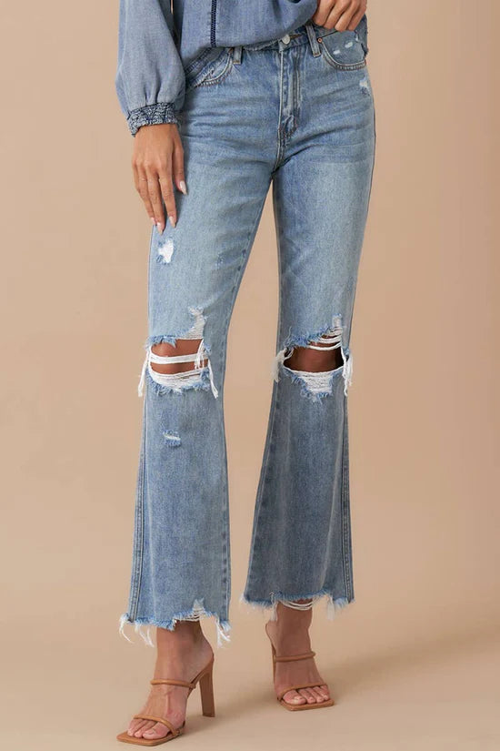 Insane Gene Mid-Rise Boyfriend Crop Flare Jeans