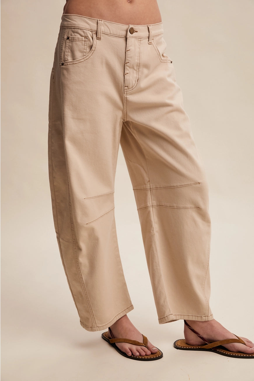 Oatmilk Utility Barrel Pants