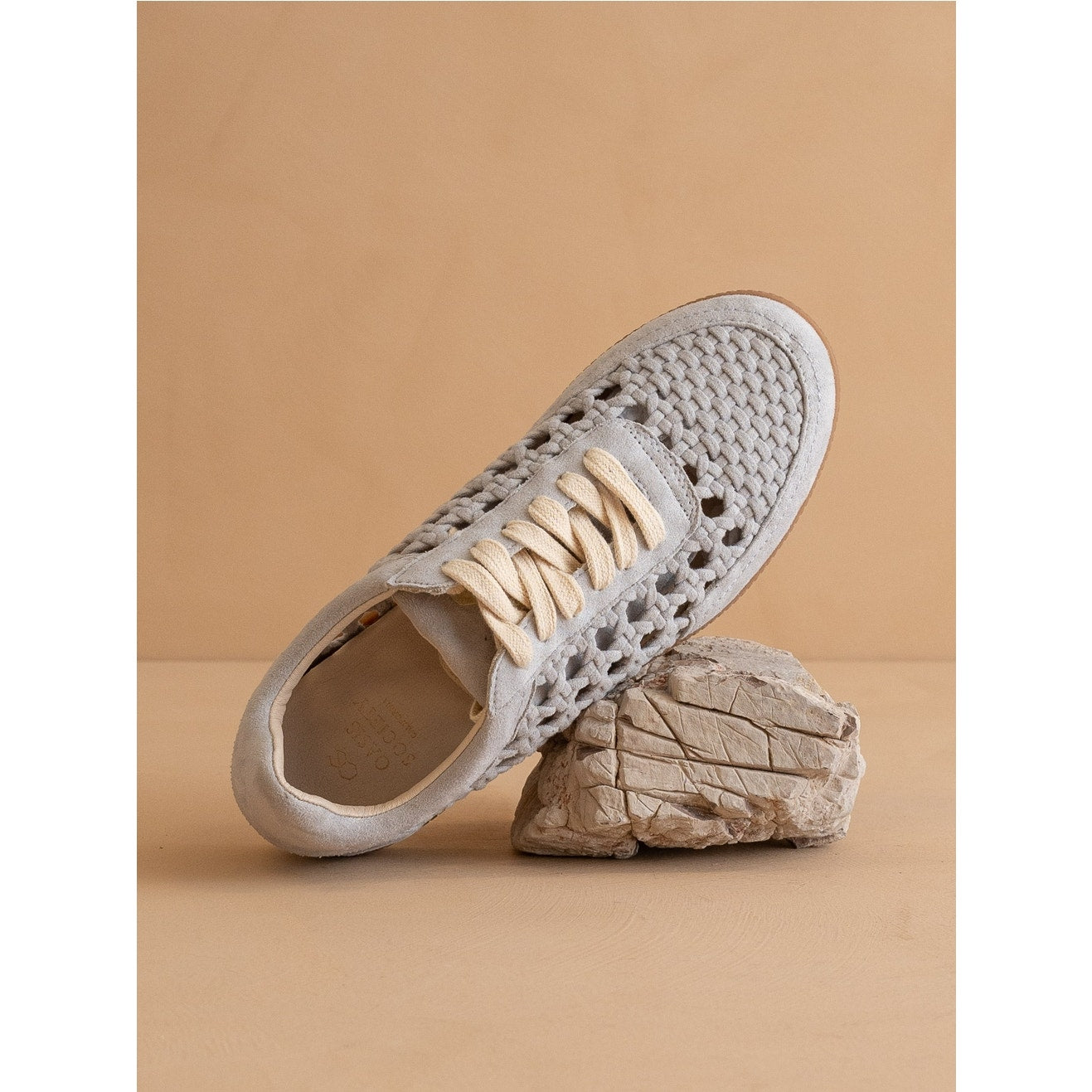 The Sandy Blue Crochet Detailed Suede Sneaker