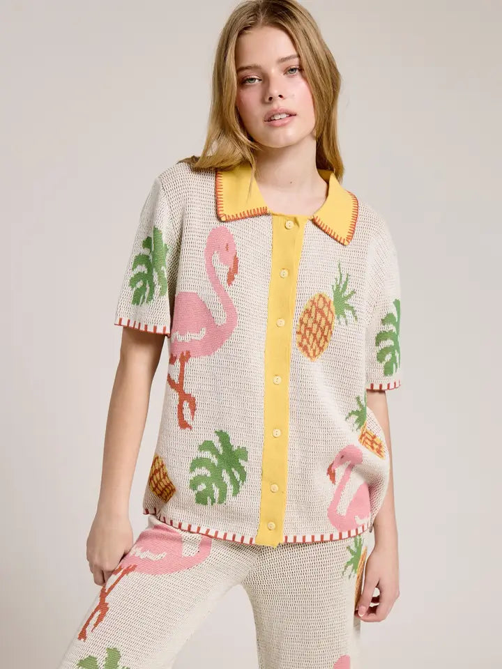 Flamingo Knit Top