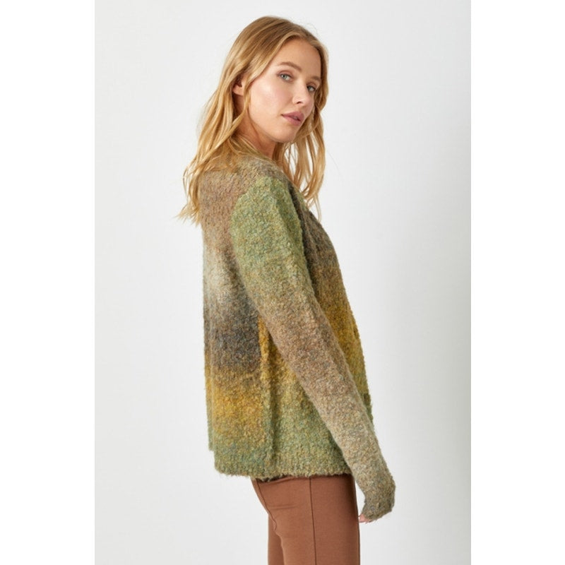 Olive Fuzzy Collared Cardigan