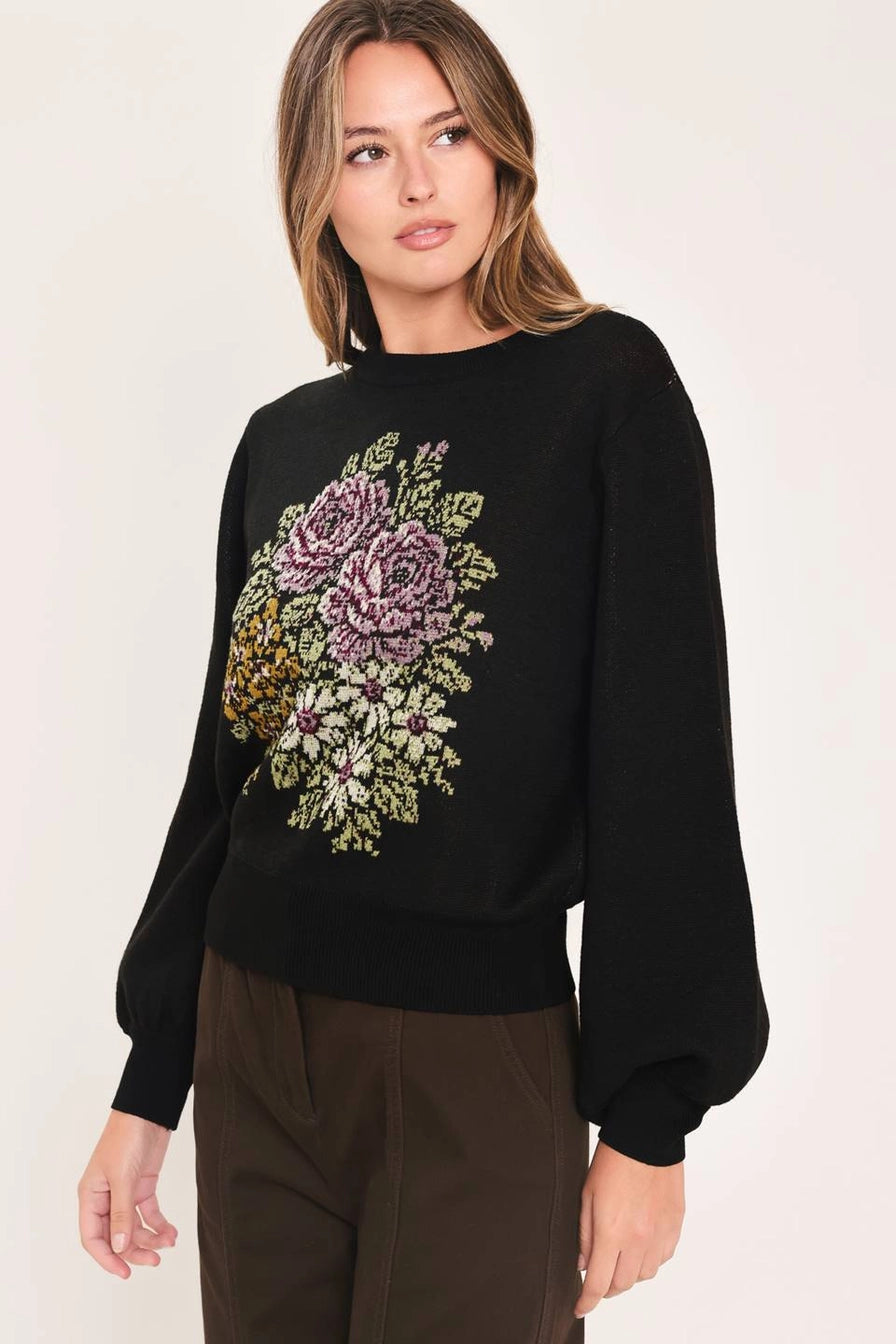 Cross Stitch Floral Sweater