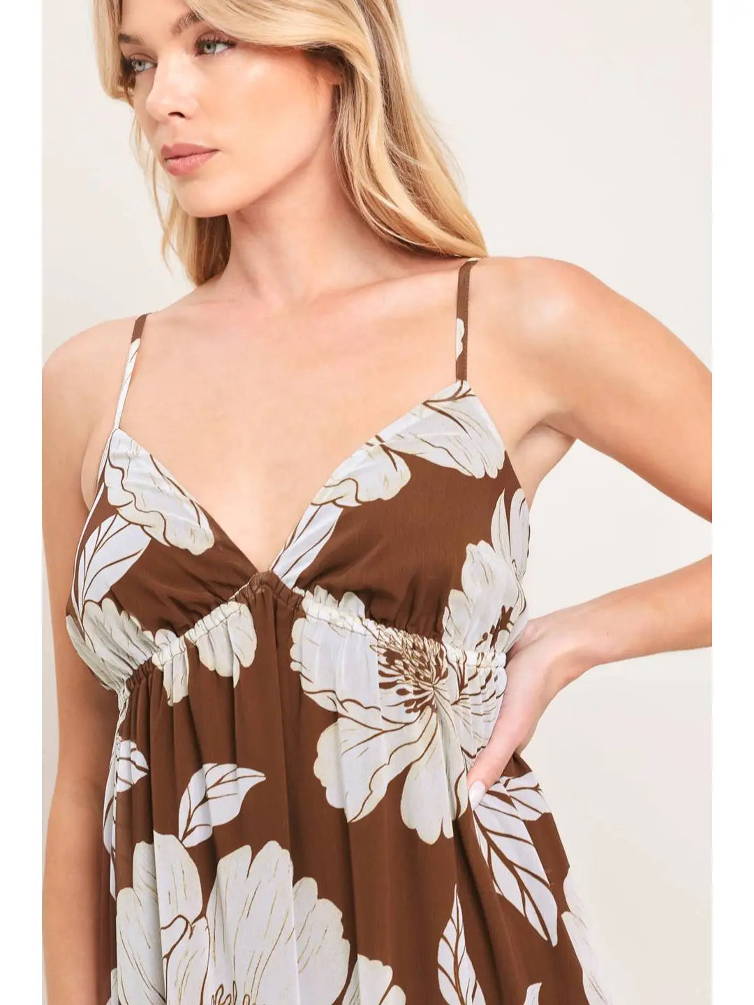 Brown Floral Maxi Dress