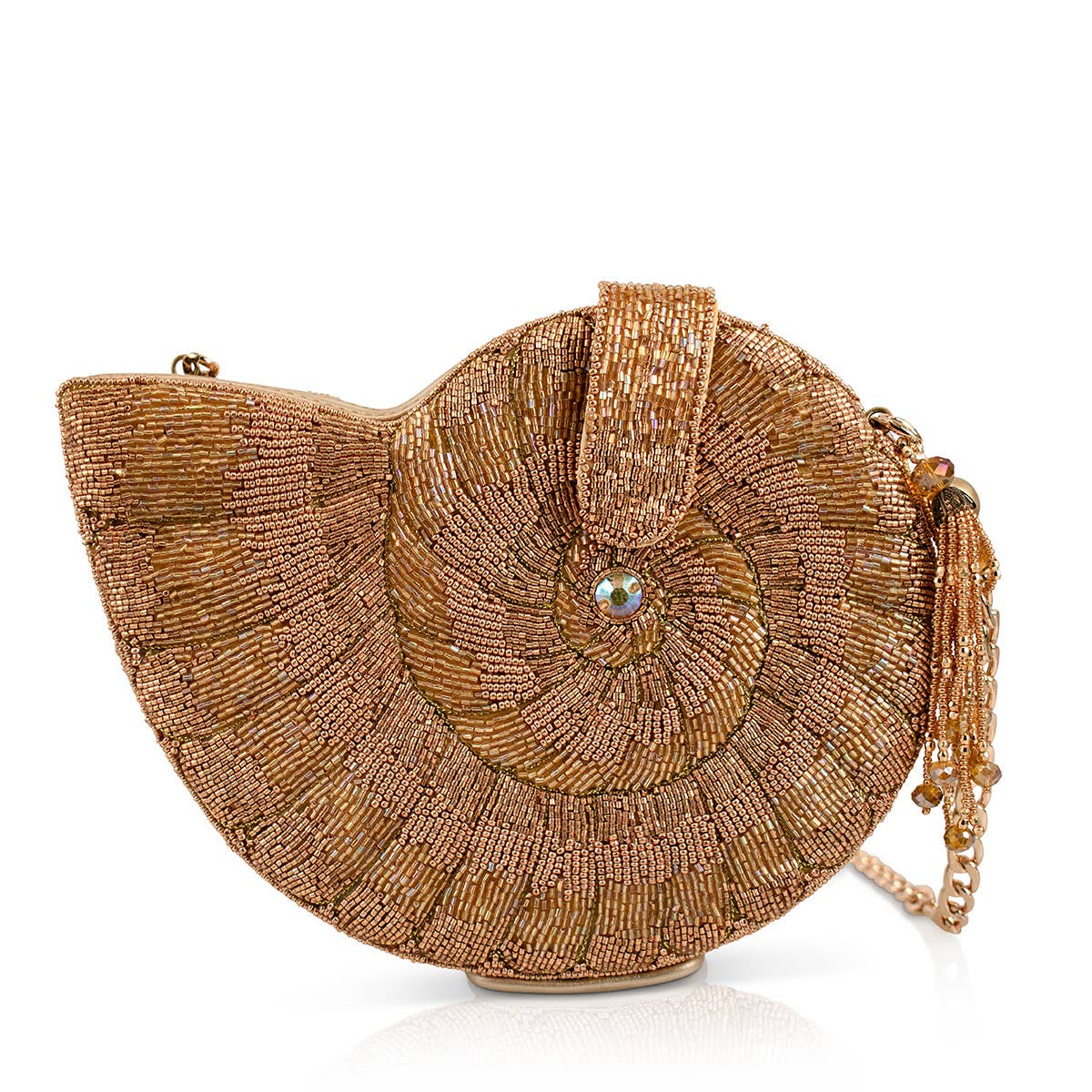 Mary Frances Gold Coast Sea Shell Shaped Crossbody Handbag