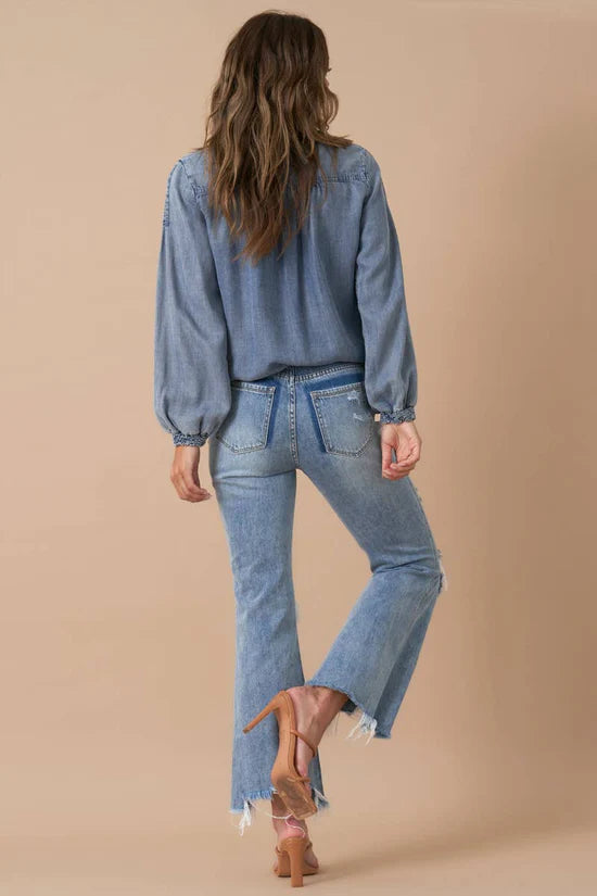 Insane Gene Mid-Rise Boyfriend Crop Flare Jeans