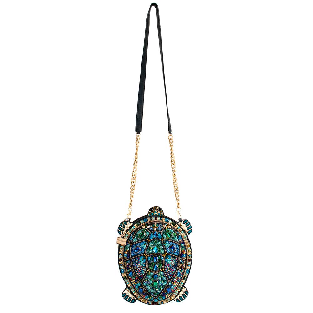 Mary Frances Wave Rider Beaded Turtle Crossbody Handbag