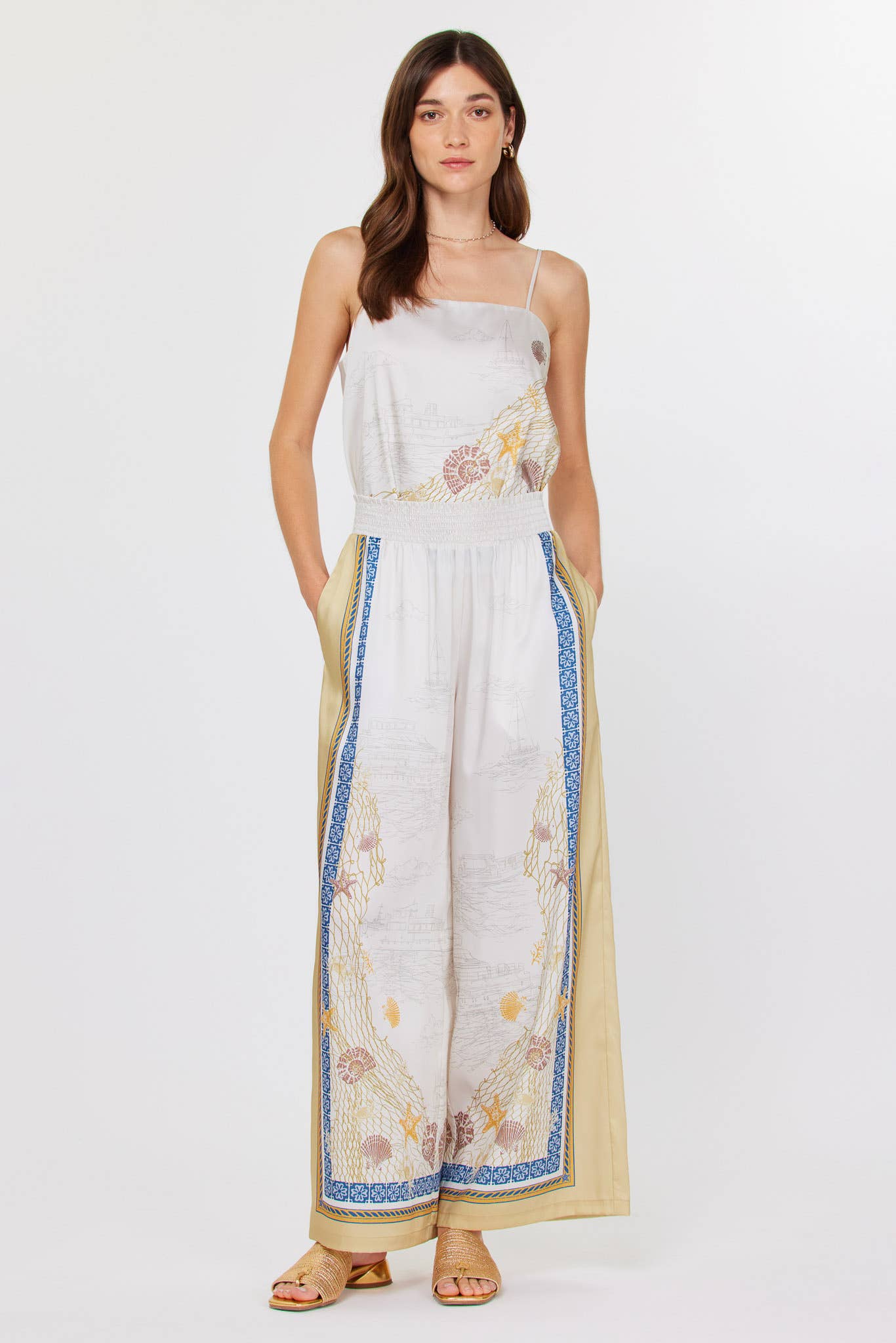 Coastal Scarf Printed Cami Top