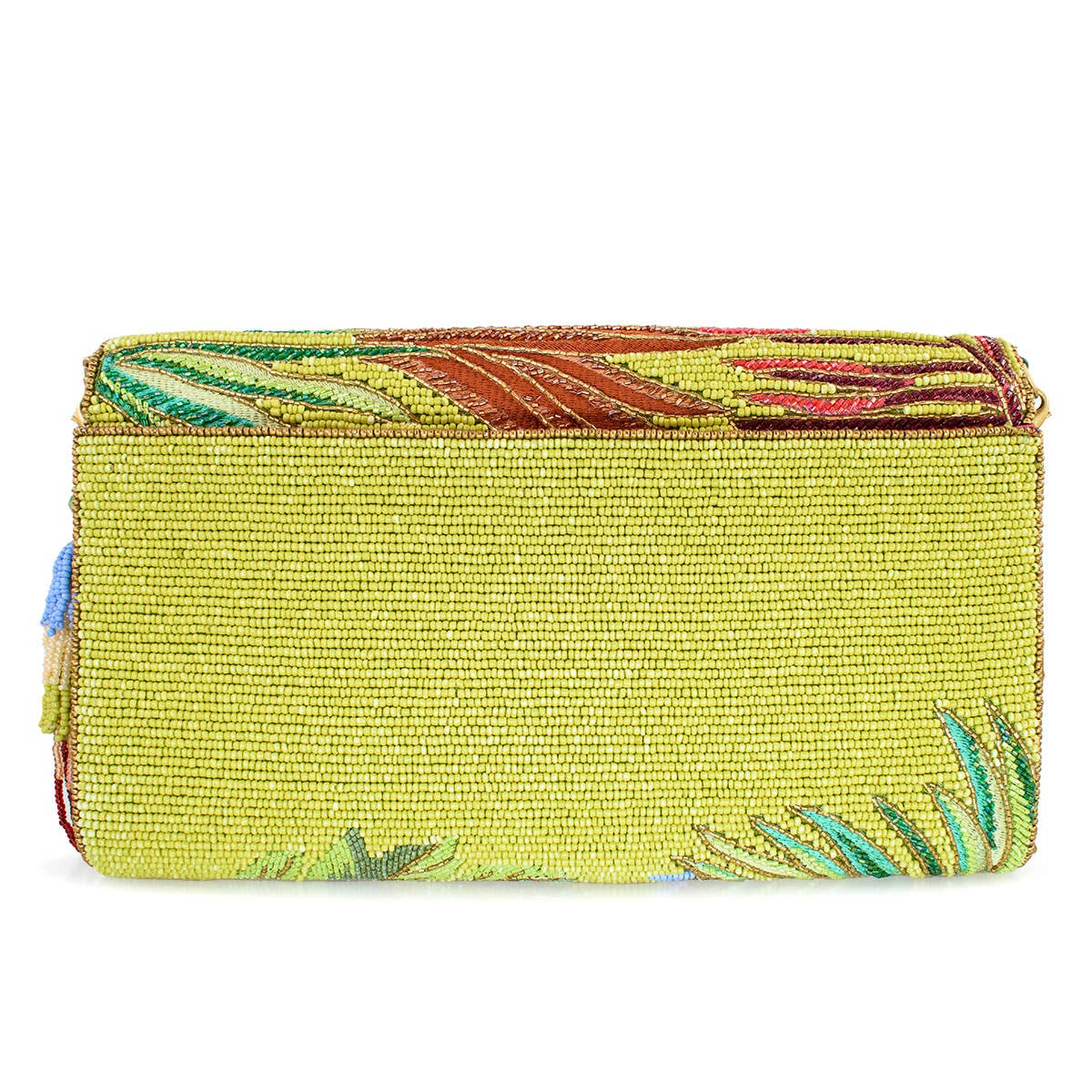 Mary Frances Tropics Palm Beaded Palm Fronds Crossbody/Clutch Handbag
