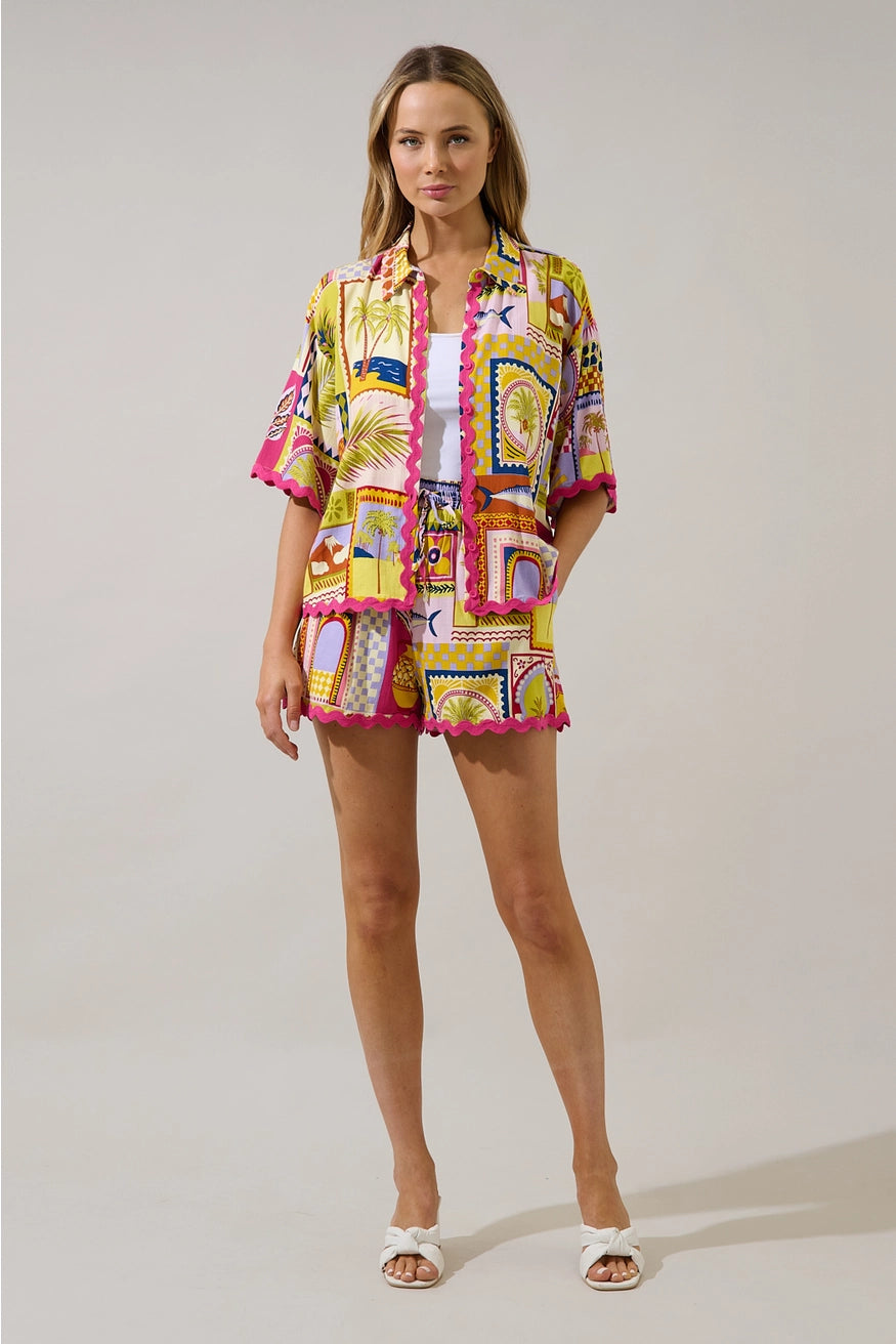 Halle Drawstring Shorts Talmar Postcard