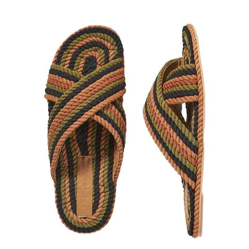 Salt + Umber Saraya Multi-Rainbow Fabric Rope Sandal