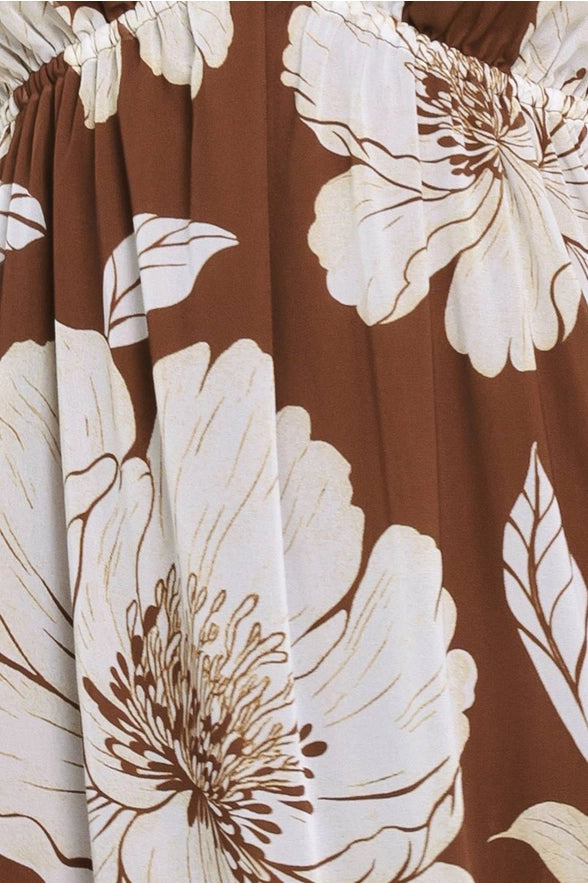 Brown Floral Maxi Dress