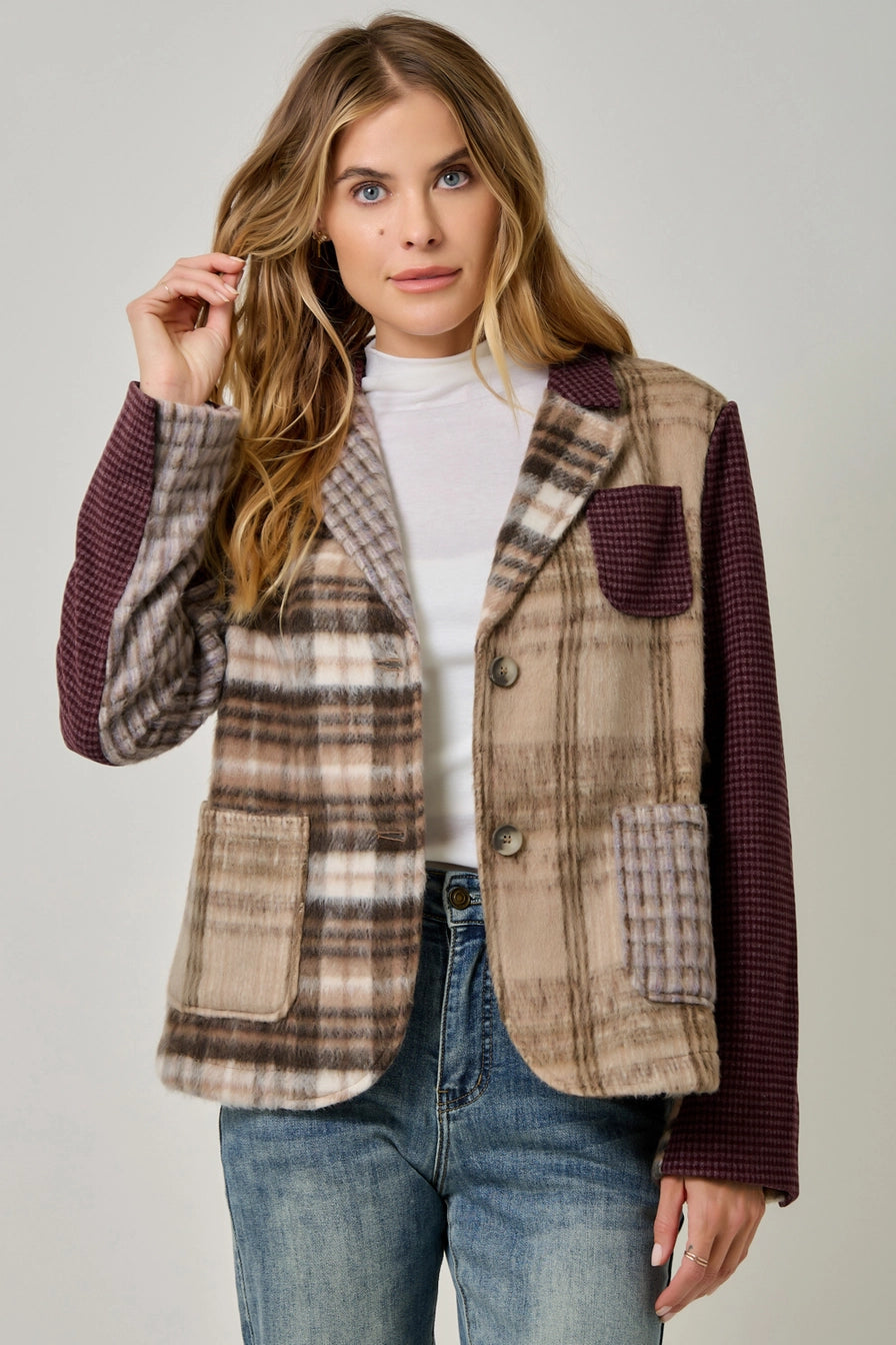 Plaid Mixed Sport Coat