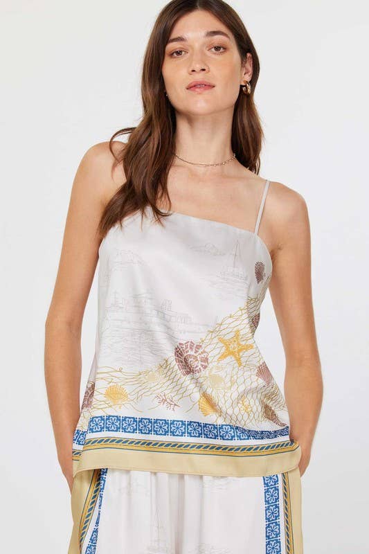 Coastal Scarf Printed Cami Top