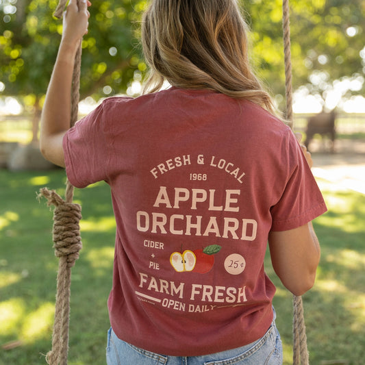 Apple Farmers Market Tee - Crimson