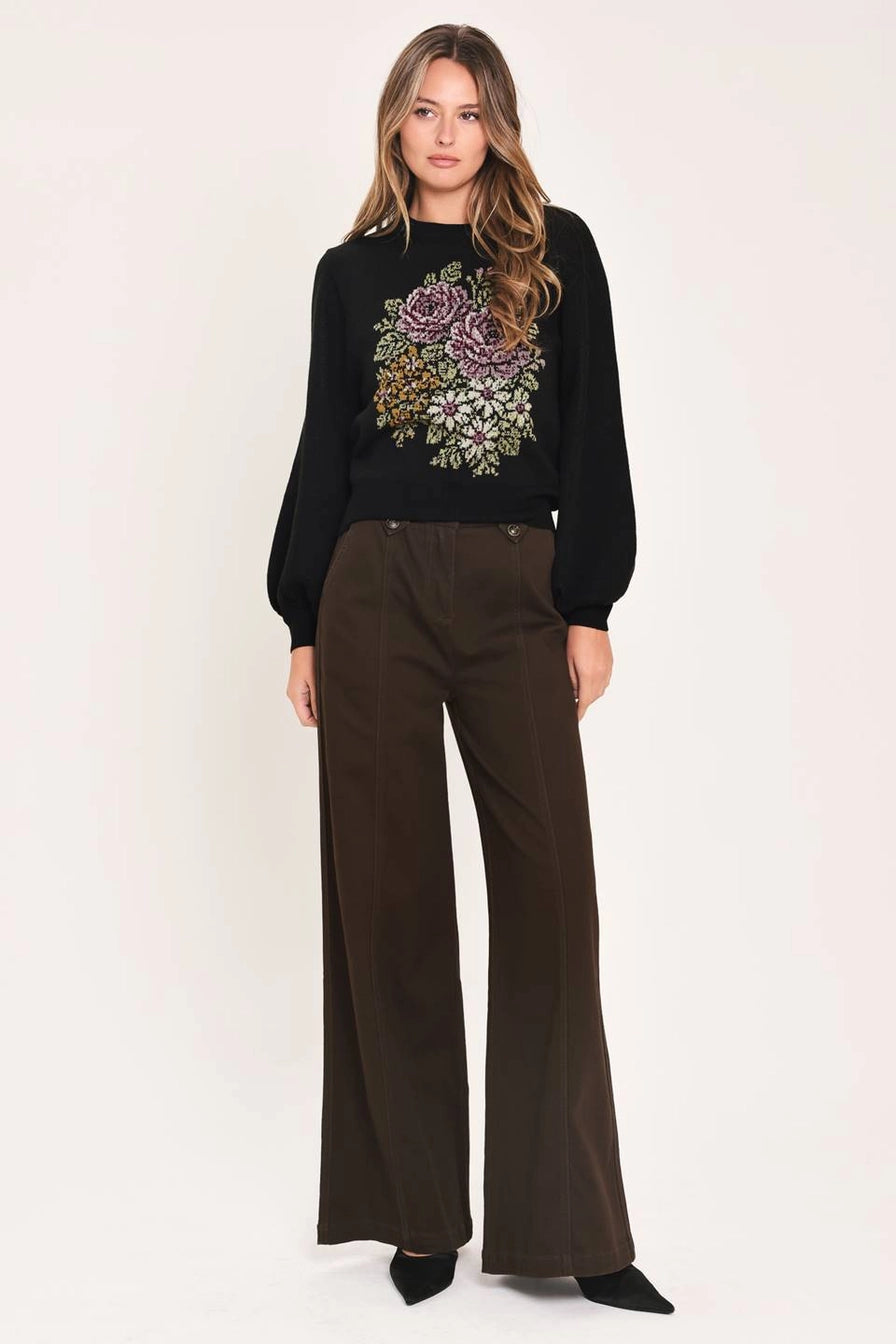 Cross Stitch Floral Sweater