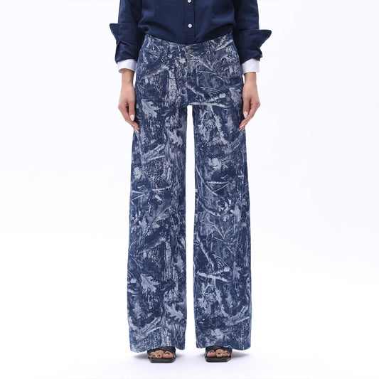 Woodland Mid-Rise Wide Leg Jeans
