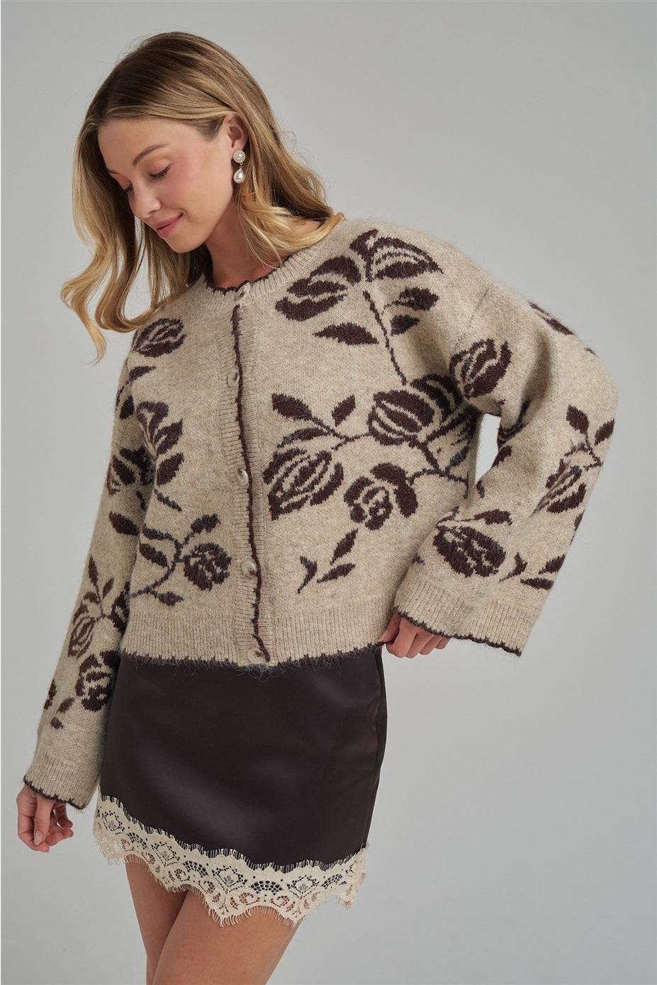 Floral Botanical Pattern Cardigan