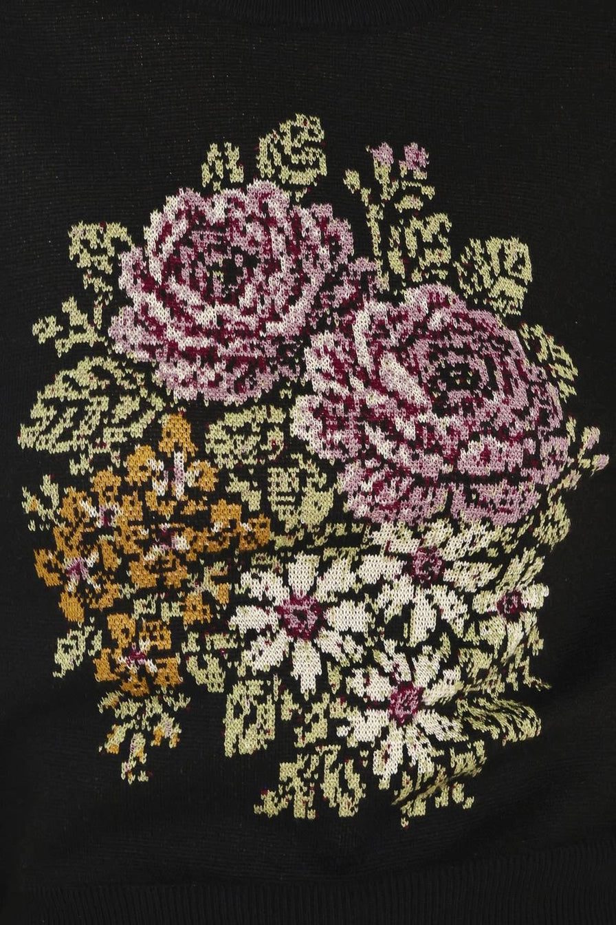 Cross Stitch Floral Sweater