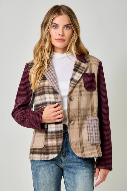 Plaid Mixed Sport Coat