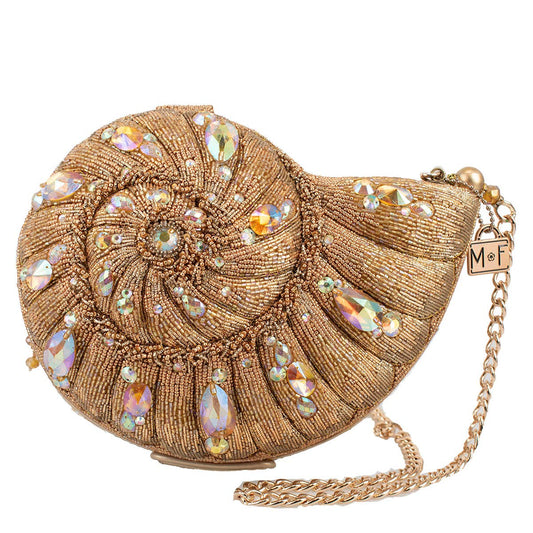 Mary Frances Gold Coast Sea Shell Shaped Crossbody Handbag