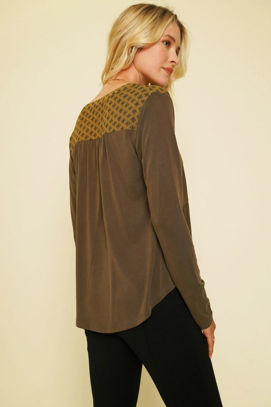 Mix Media Henley Top