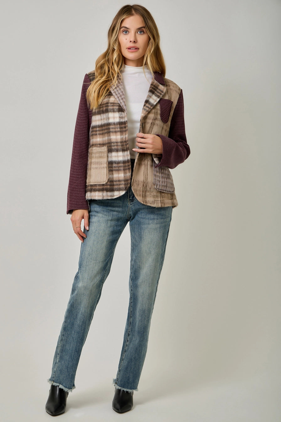 Plaid Mixed Sport Coat