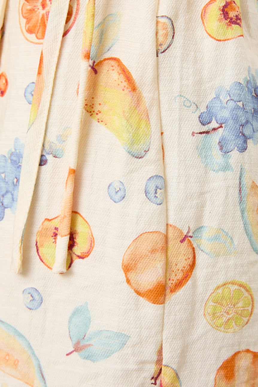 Side Ties Fruit Print Skort