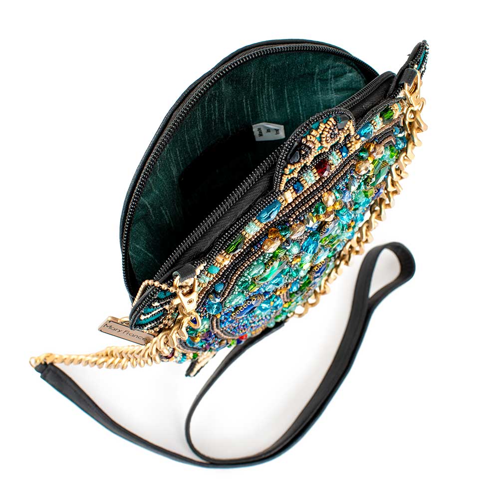 Mary Frances Wave Rider Beaded Turtle Crossbody Handbag