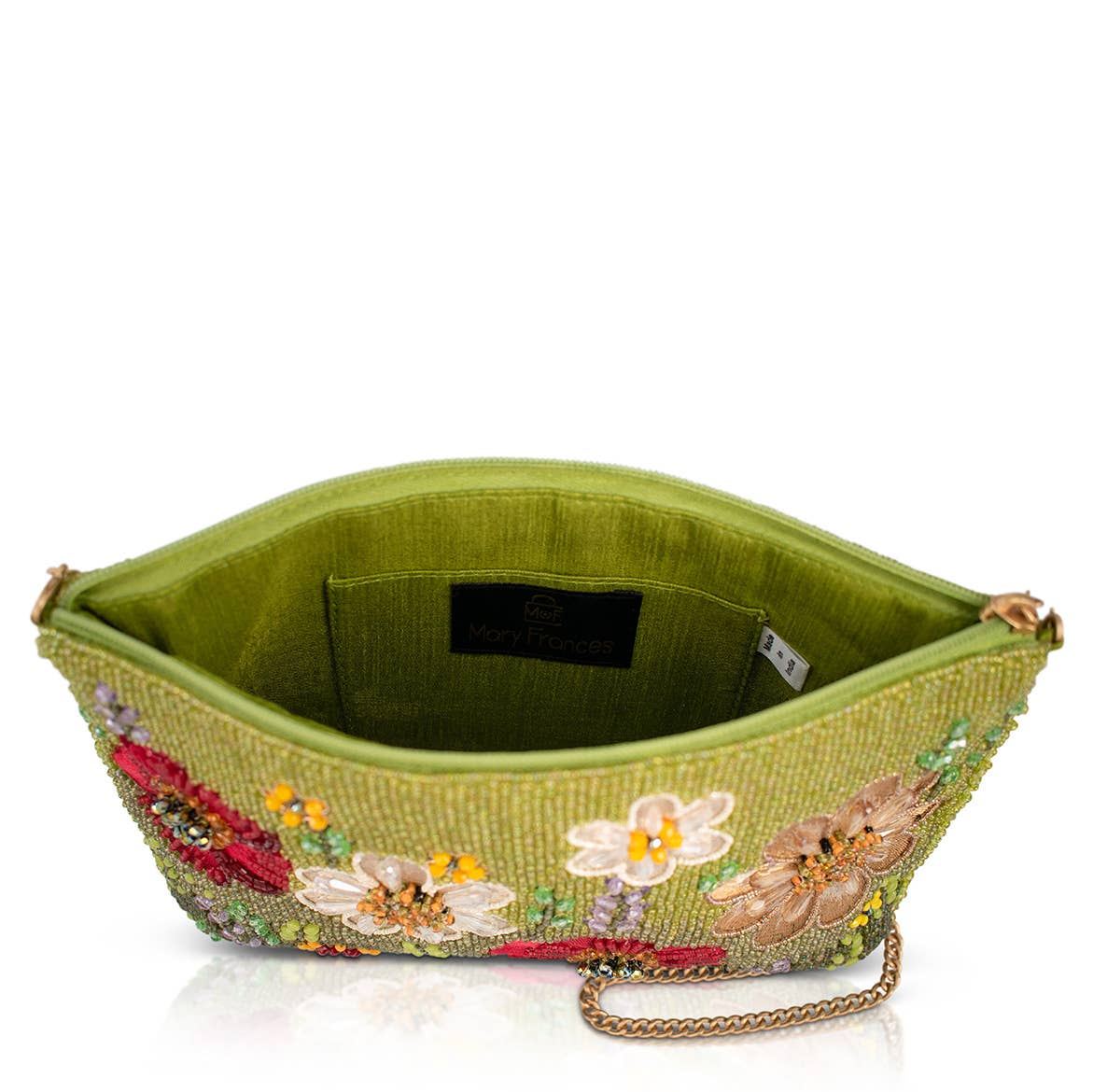 Mary Frances Day In The Park Floral Beaded Crossbody Handbag