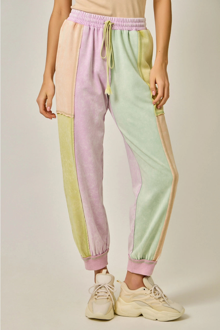 Pastel Garden Color Blocked Track Pants