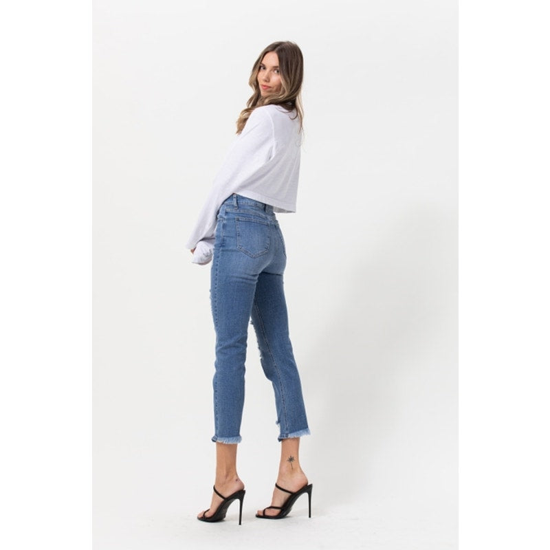 Jelly Jeans High Rise Distressed Straight Denim Jeans