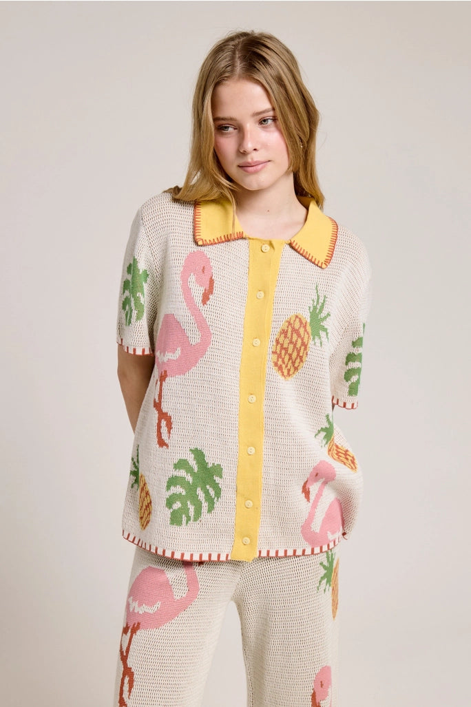 Flamingo Knit Top