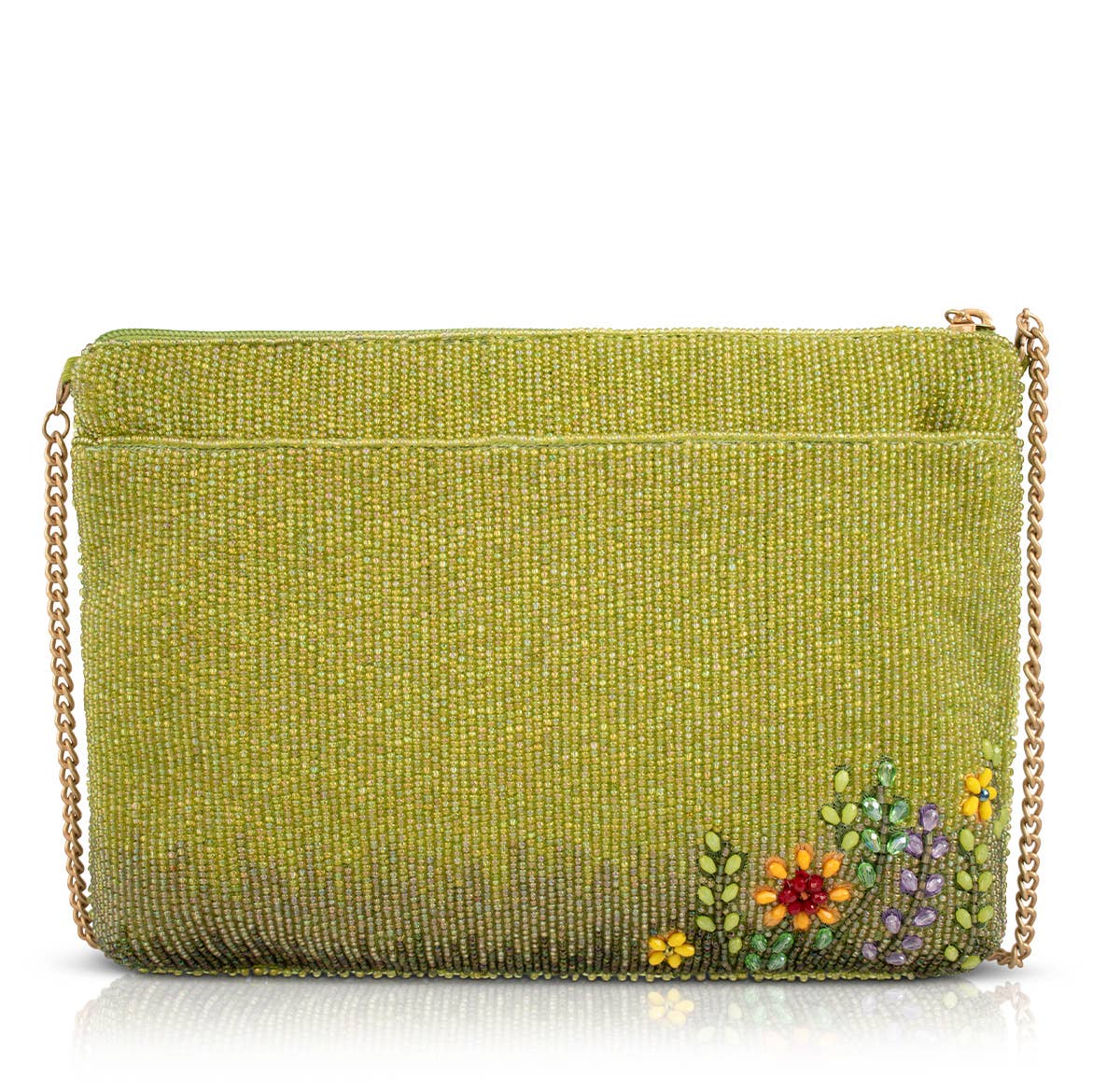 Mary Frances Day In The Park Floral Beaded Crossbody Handbag