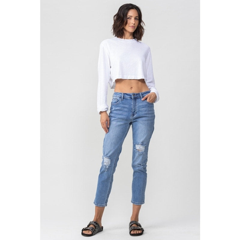 Jelly Jeans High Rise Distressed Mom Denim Jeans