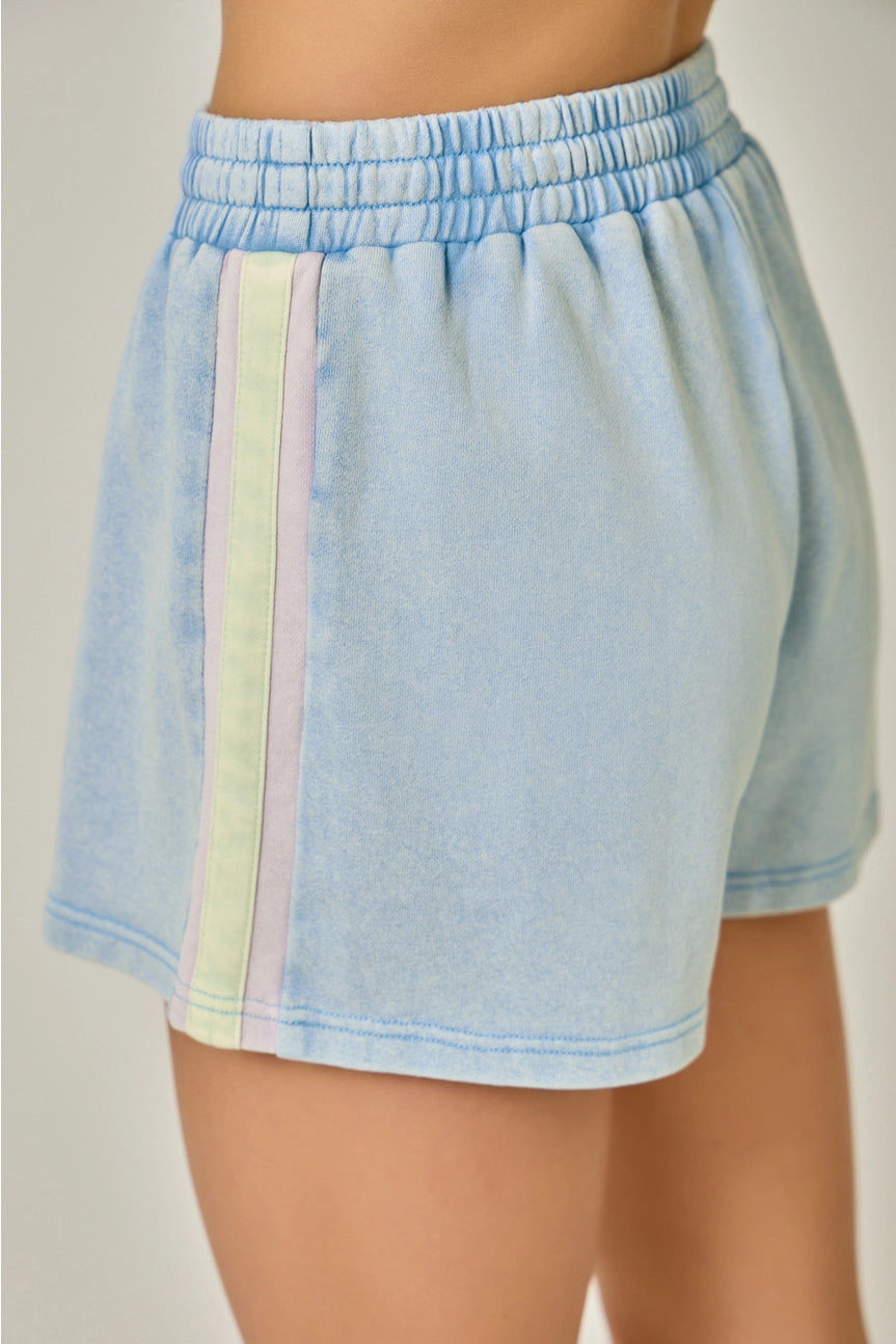 Soft Blue Lavender Color Terry Shorts