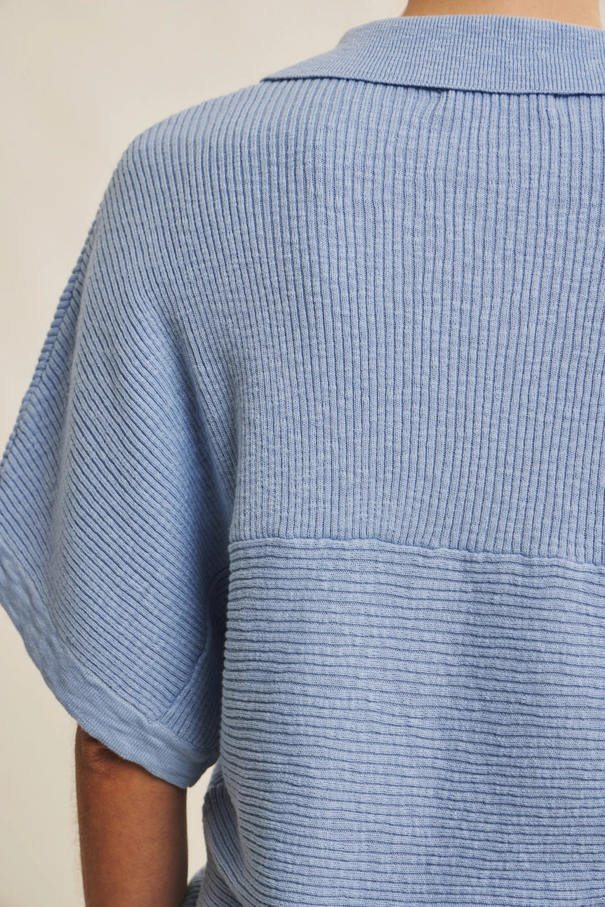 Powder Blue Morning Market All-Season Slub Rib Knit Dolman