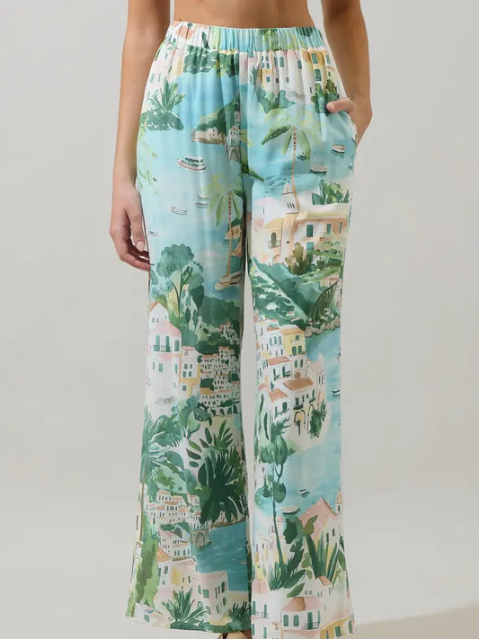 Piti Town Snipy Wide Leg Pants