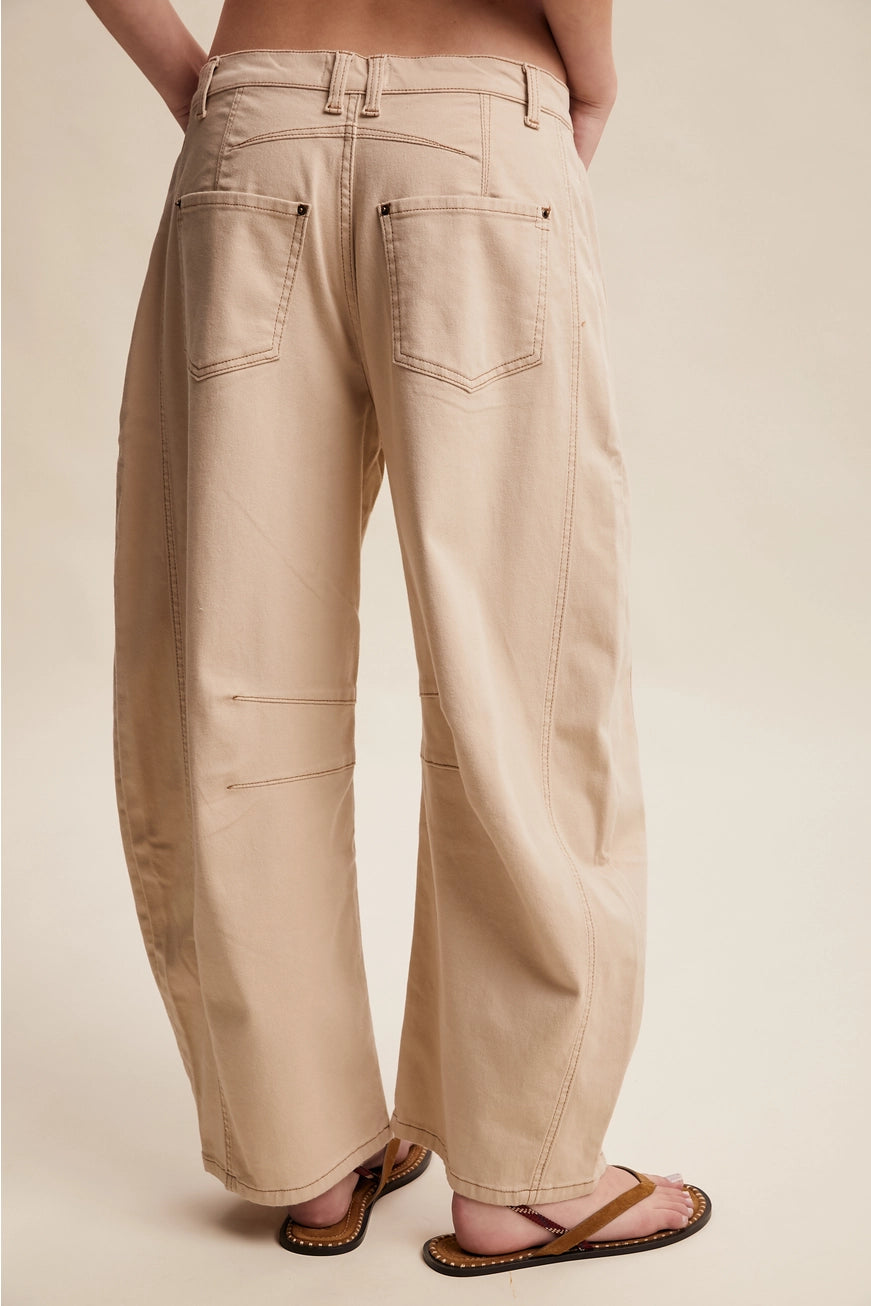 Oatmilk Utility Barrel Pants