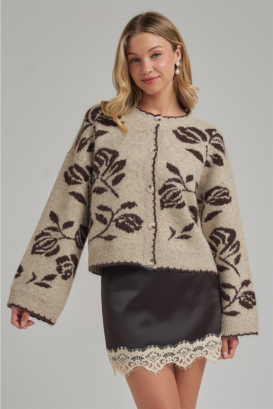 Floral Botanical Pattern Cardigan