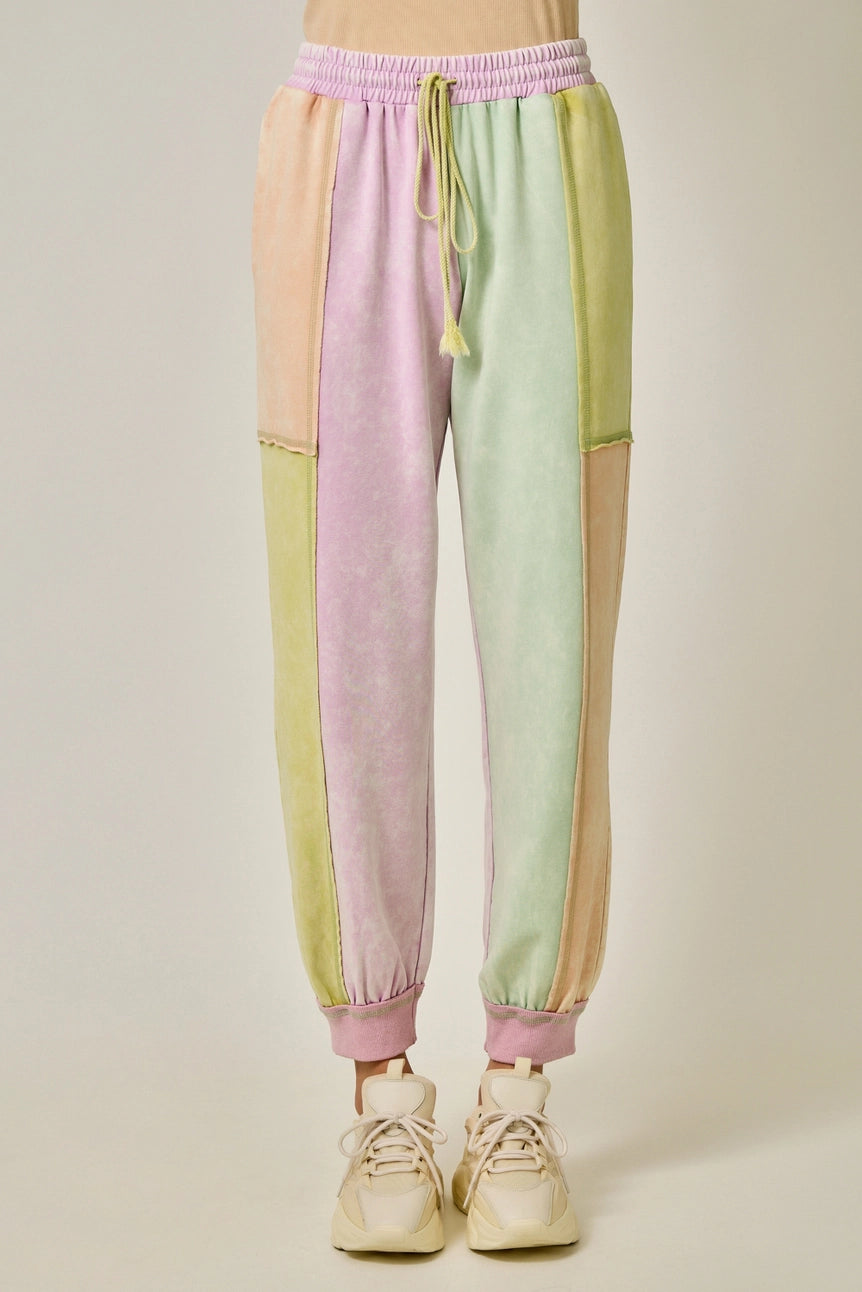 Pastel Garden Color Blocked Track Pants