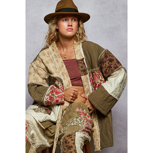 Dried Herb Kimono Patchwork Jacket