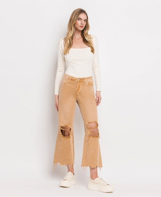 Kiss of California 90's Vintage Super High Rise Crop Flare Jeans