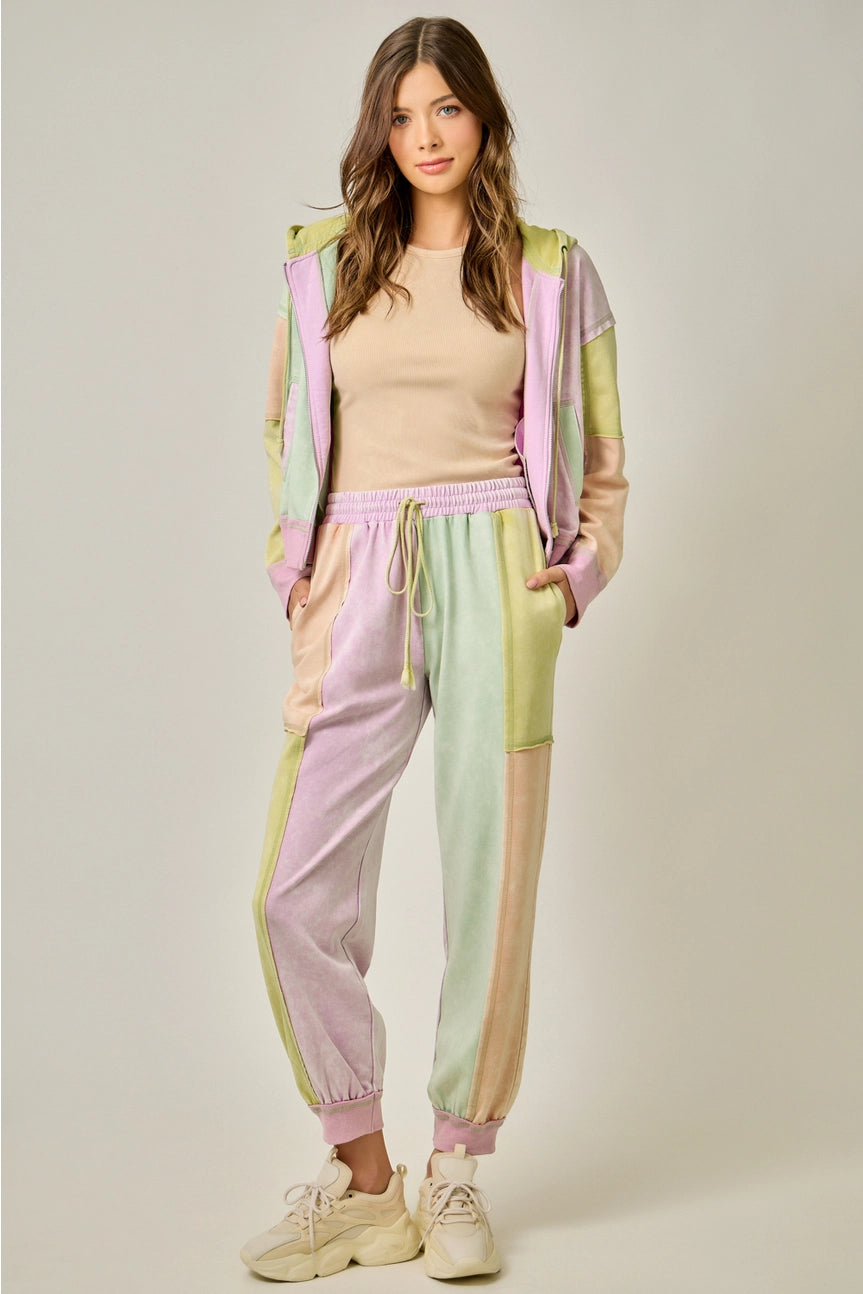 Pastel Garden Color Blocked Track Pants
