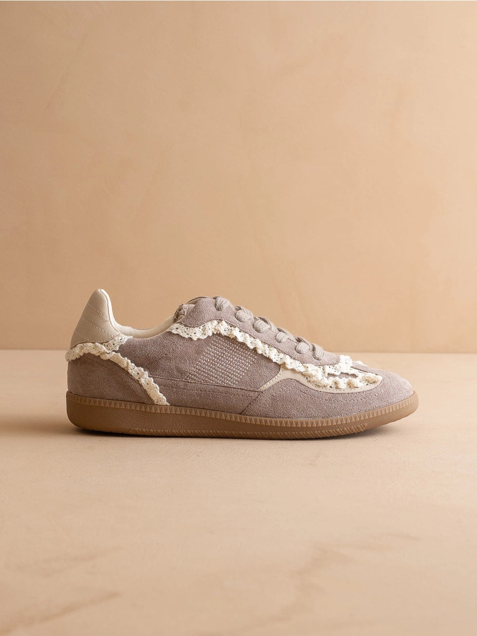 The April Dark Grey Lace-Trimmed Retro Sneaker