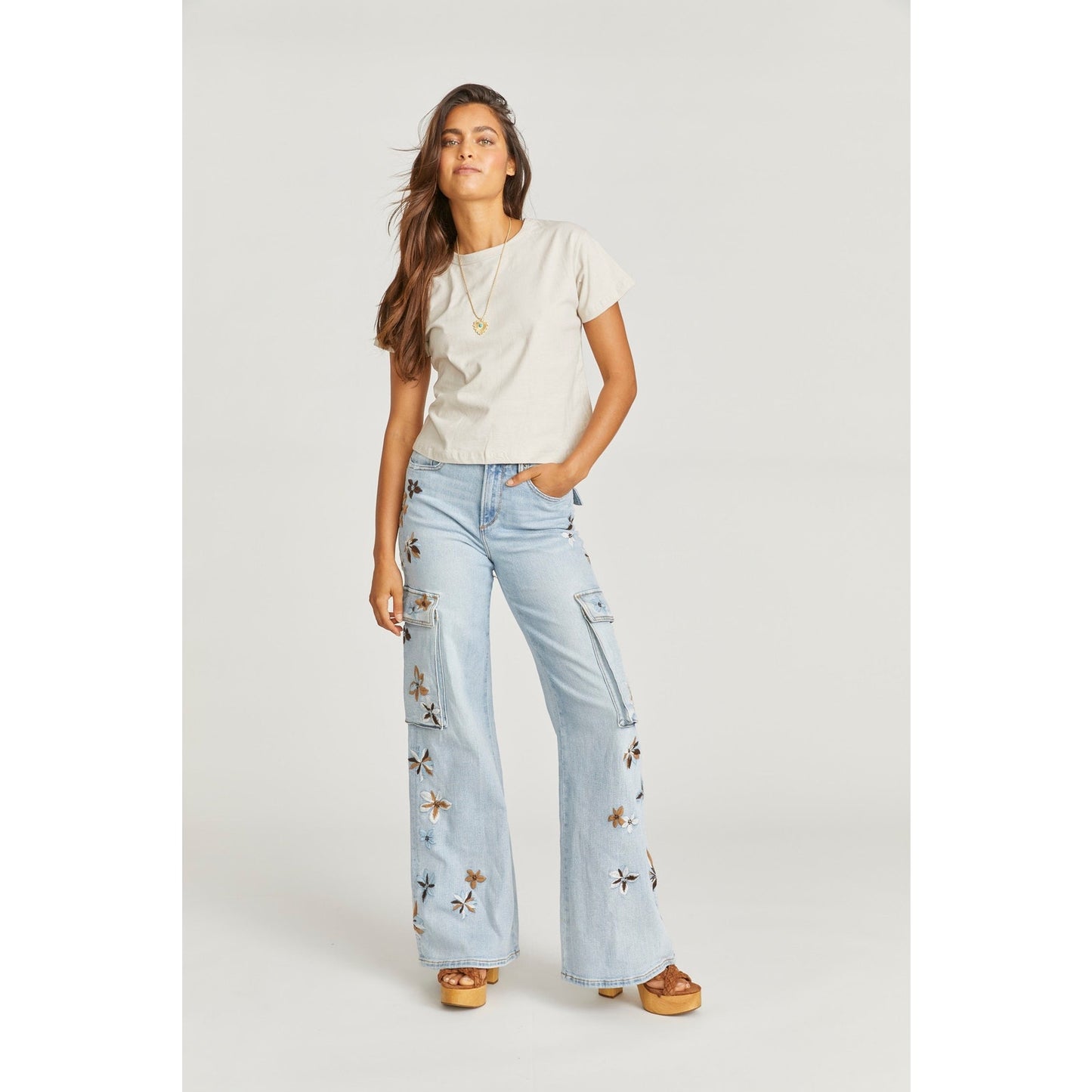 DRIFTWOOD Wide Leg Cargo X Indigo Detached Jeans
