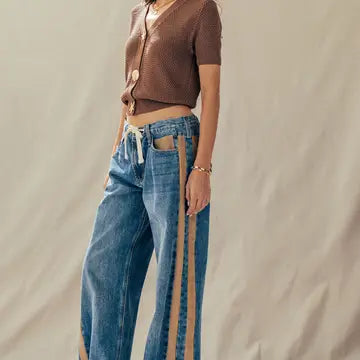 Mocha Coastal Seashell Button Textured Knit Cardigan Top