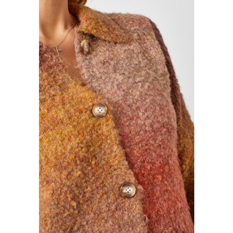 Maple Fuzzy Collared Cardigan