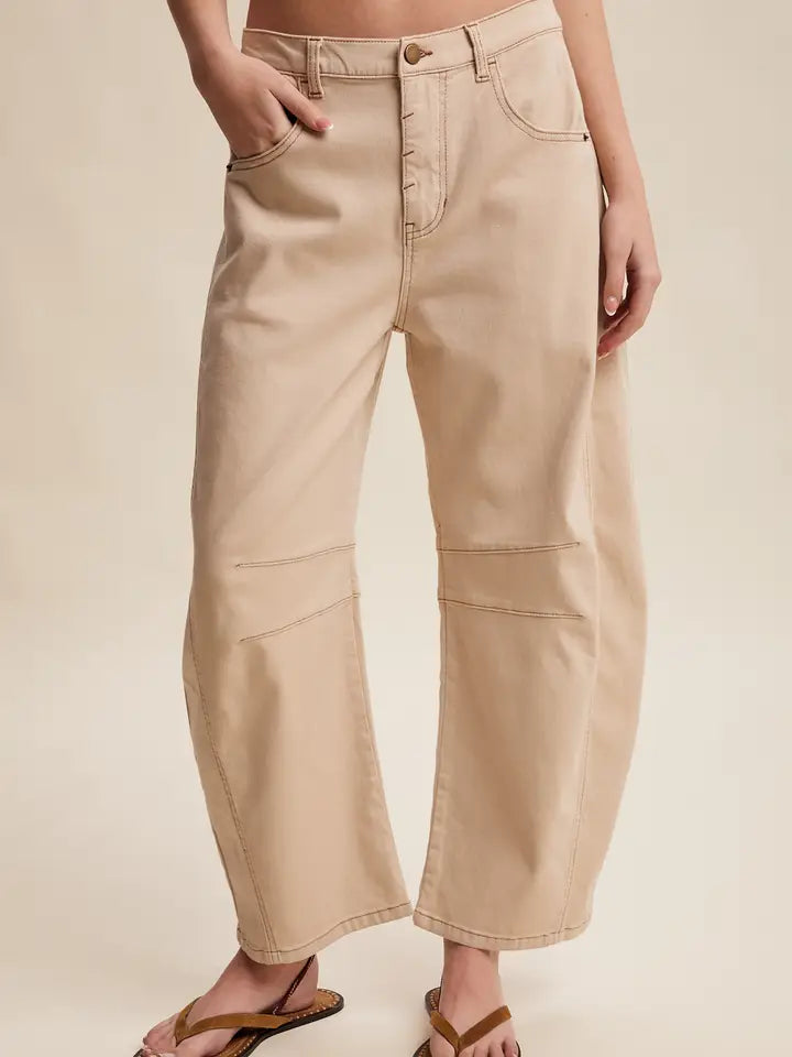 Oatmilk Utility Barrel Pants