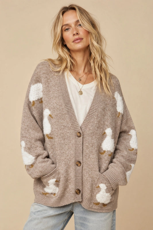Cozy Duckling Oversized Knit Cardigan