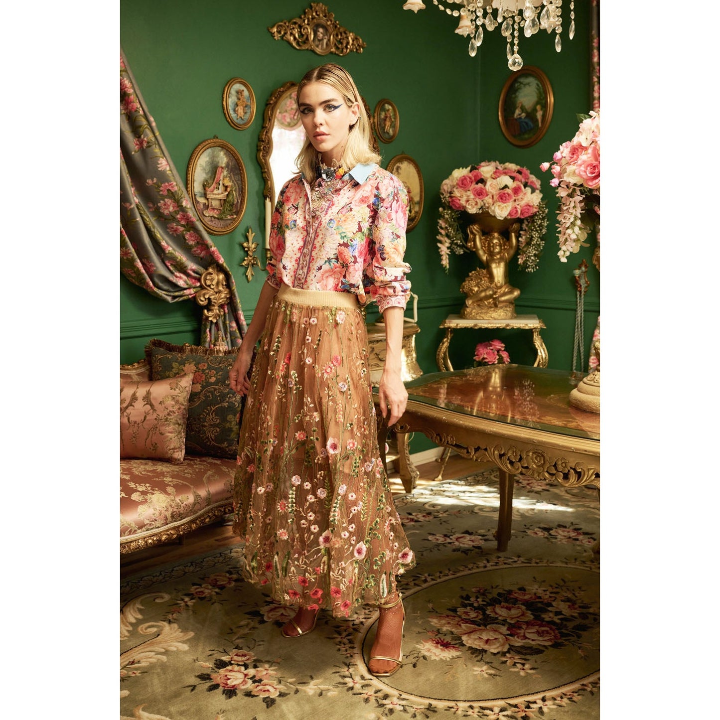 Aratta Burnt Copper Crafted Field Skirt